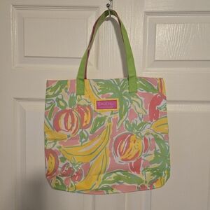 Lilly Pulitzer For Estee Lauder Fruit Canvas Tote Bag